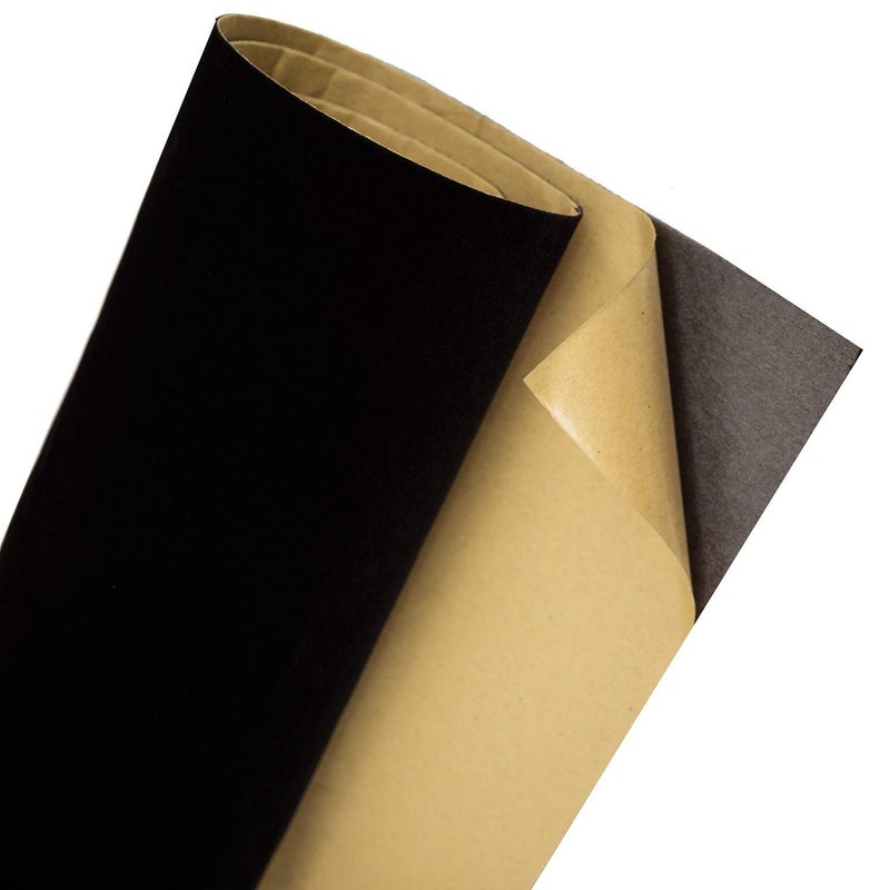 AGM Self Adhesive Velvet Flock Backing Paper Liner for Jewelry Drawer Craft Fabric Peel and Stick Black, Soft Velvet Liner for Drawer DIY (17.7x118 inches, Black) - Image 1
